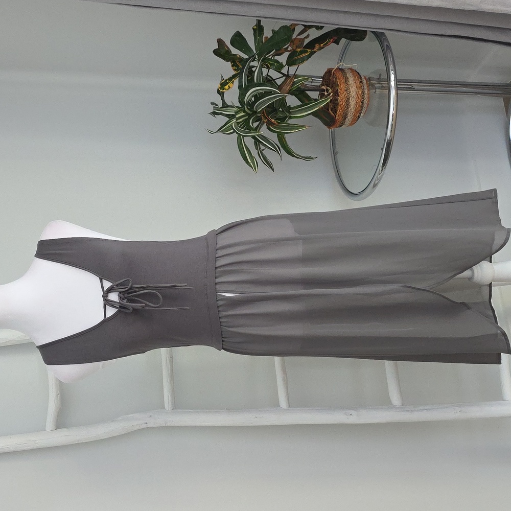 NWT Elegant Olive Sleeveless Sheer Stretchy Layering Top